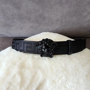 Black Designer Men's Belt Versace Black Medusa Men's Belt Siza 90/36